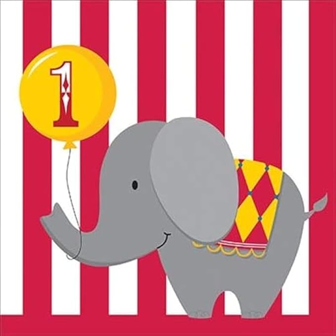 CIRCUS TIME 1ST BIRTHDAY 3-PLY LUNCH NAPKINS - Image 3